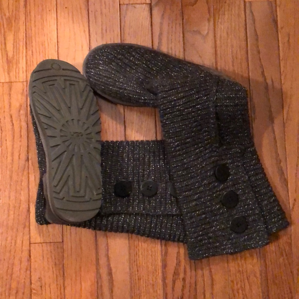 UGG Classic Cardy Knit Boots |Size 8|Grey & Silver